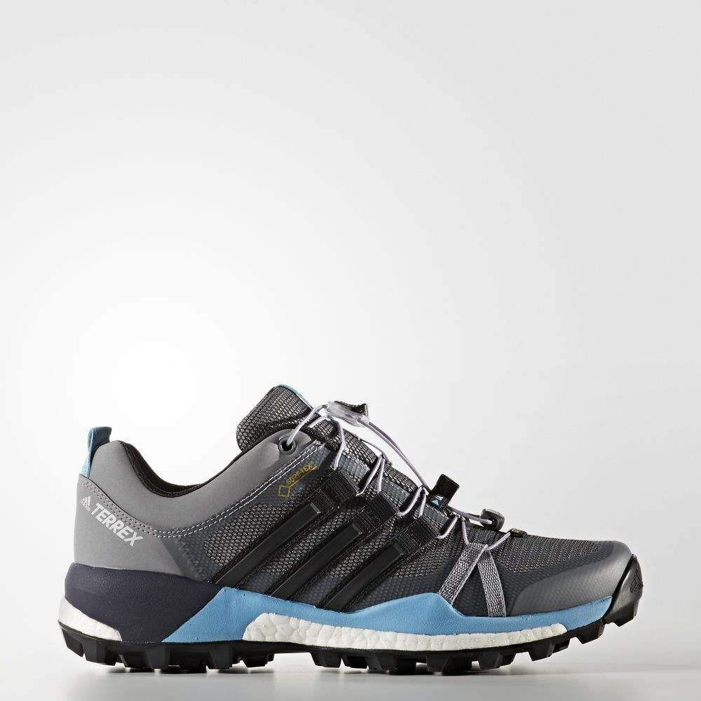 Adidas Terrex Skychaser Gtx - παπουτσια για τρεξιμο γυναικεια - Γκρι/Μαυρα/Μπλε,Μέγεθος: EU 36 – 54